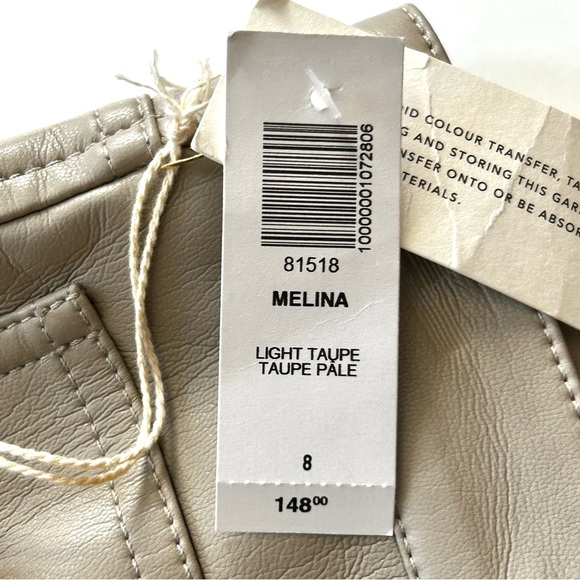 🌷NWT Vegan Leather Wilfred Light Taupe/Tan Pants. Size: 8 - Picture 4 of 16